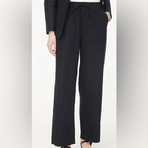 JCrew Linen Blend Drawstring Black Women's Pants